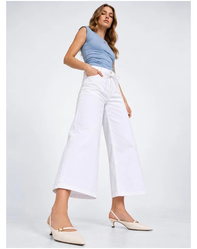 ONLY - Gianna Cropped Wide Fit Jeans