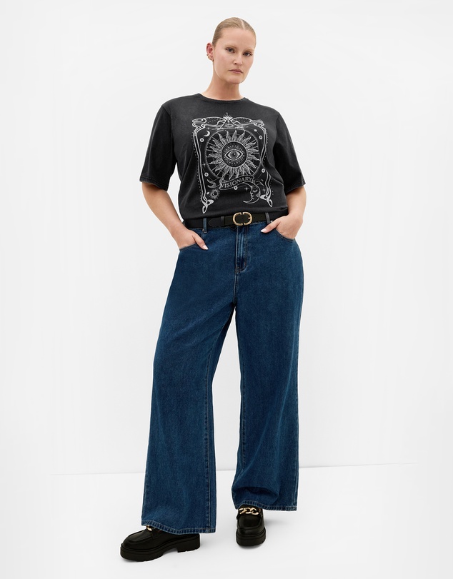 City Chic - Plus size Lola Cotton Tee - black