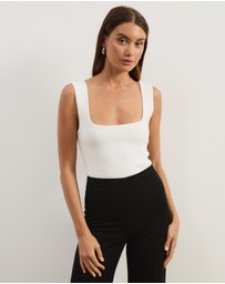 Atmos&Here - Gia Square Neck Knit Top