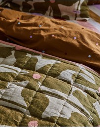 Mosey Me - Olive Poppy Quilted Throw