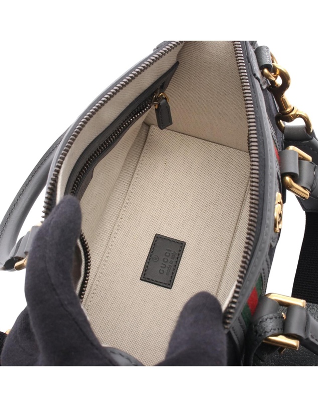 Pre-Loved by Azura Reborn - Pre-Loved Mini GG Canvas Web Bauletto Top Handle Bag