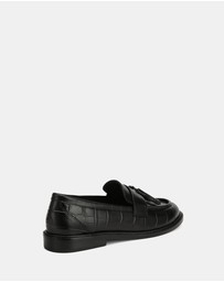 Wittner - Evelyn Croc Embossed Leather Loafers