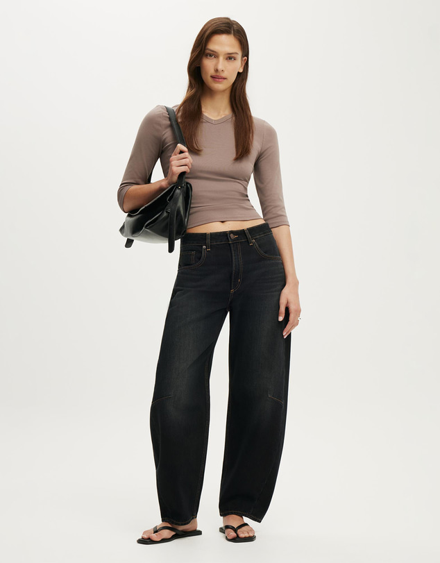 Cotton On - Mid Rise Barrel Jean