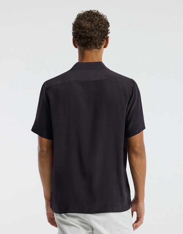 Calibre - Camp Collar Silk Shirt Currant