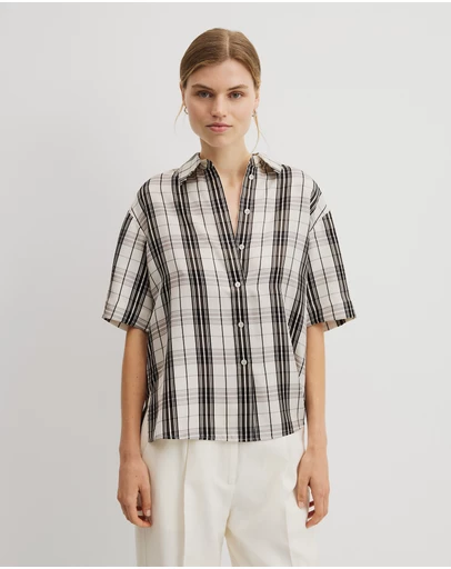 Country Road - Washable Silk Check Shirt