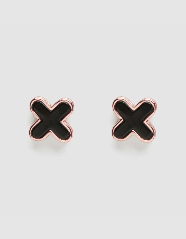 MIMCO - Dreamer Stud Earrings - Black Rose Gold