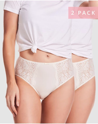 Kayser - 2 Pack Daily Essentials Stretch Lace & Cotton Full Brief (219)
