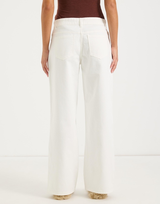 Calli - Rue Crossover Waist Band Mid Rise Wide Leg Jeans