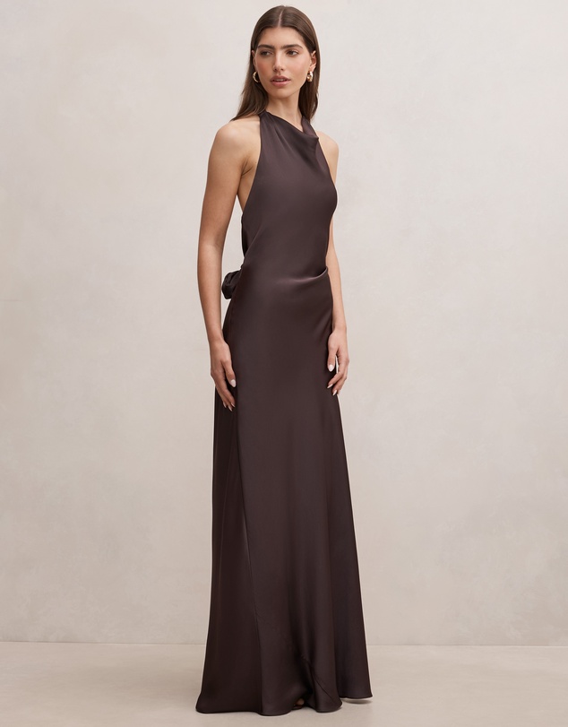 Forever New - Drew Halter Neck Back Tie Maxi Dress