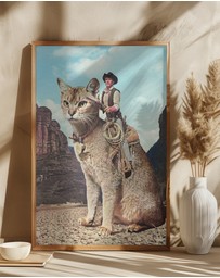 Olive et Oriel - Cat Lone Ranger by Vertigo Artography Art Print