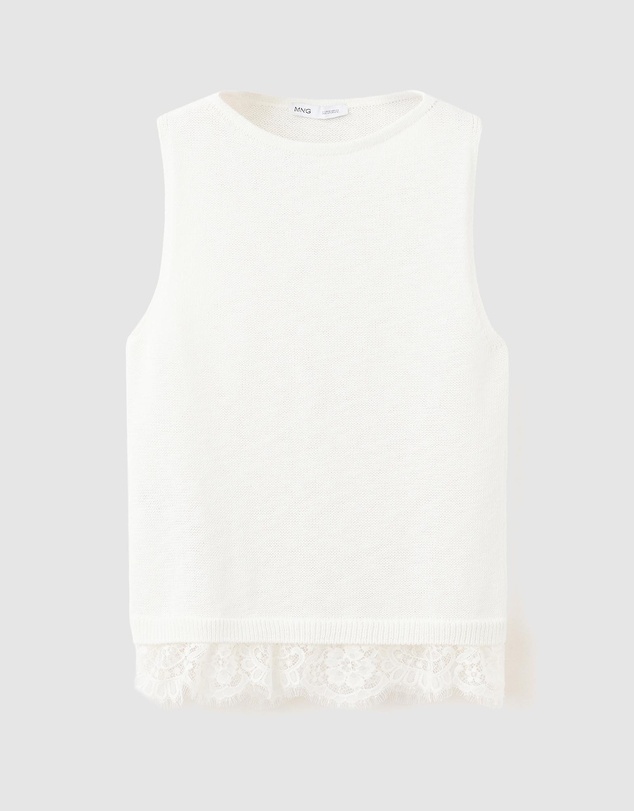 M.N.G - Lace Detail Knit Top