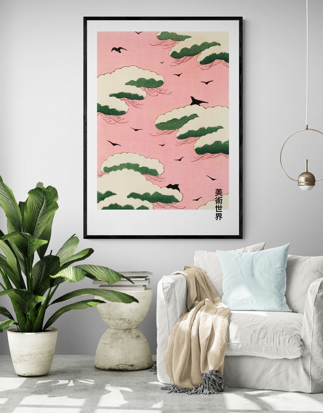Inka Arthouse - Pink Clouds Japanese Art Print