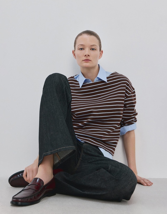 M.N.G - Striped Boat Neck Sweatshirt