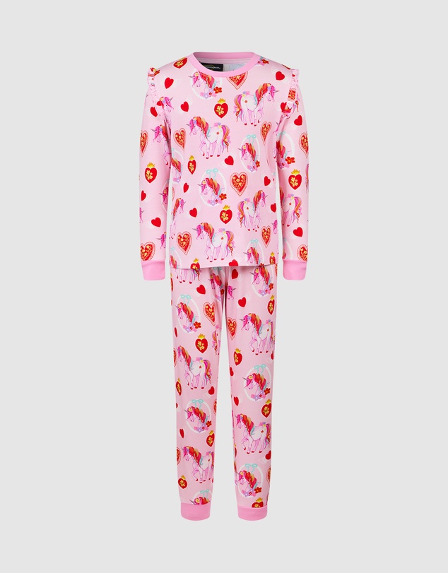Rock Your Kid - Unicorn Hearts Frill Long Sleeve Alice Sleep Set