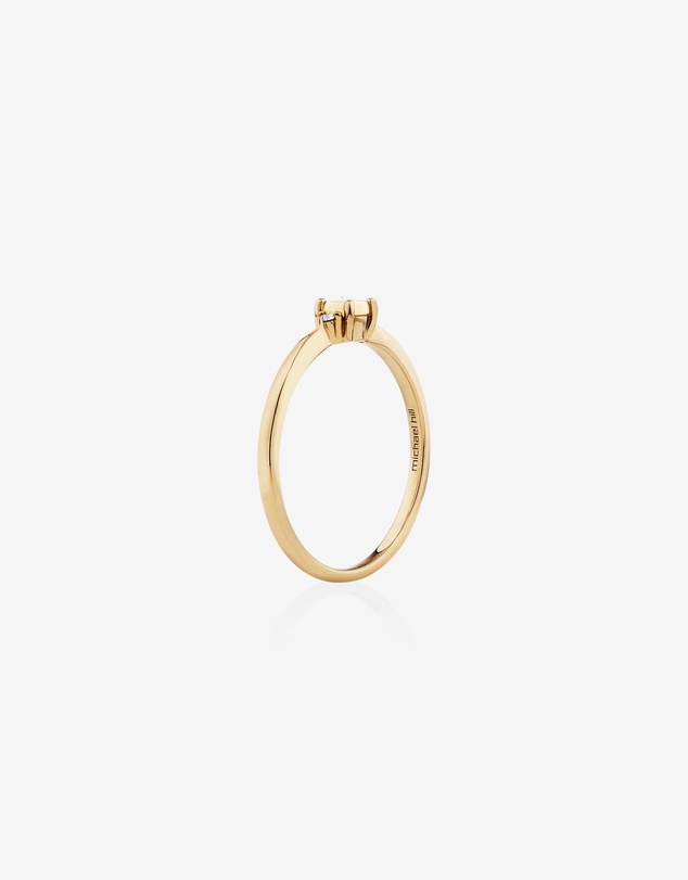 Michael Hill - 3 Stone Ring with Opal & Diamonds in 10kt Yellow Gold