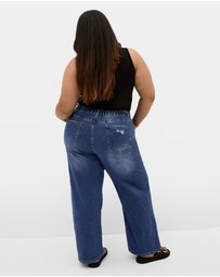 City Chic - Plus size Harley Fit Lora Wide Leg Jean - mid wash