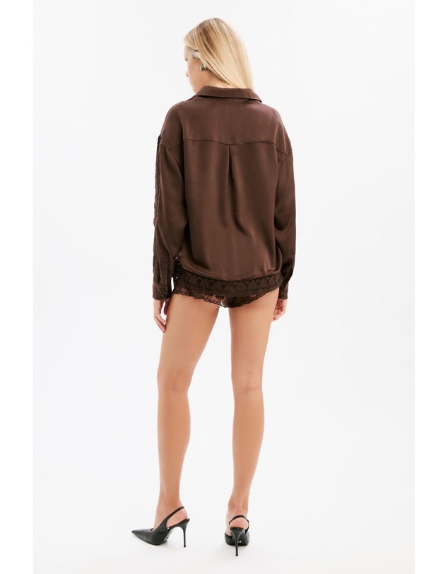 Bardot - Bonita Satin Lace Shirt