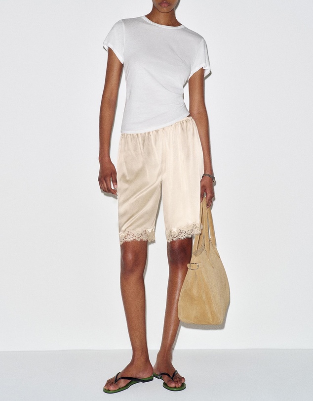 Reformation - Clara Silk Bermuda Shorts