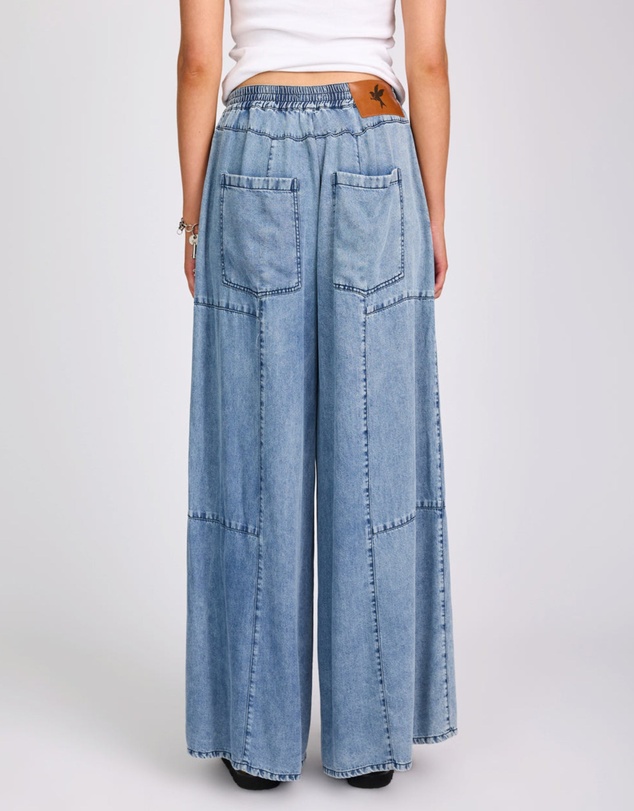 ONE TEASPOON - Marissa Tencel Palazzo Pants - Denim Blue