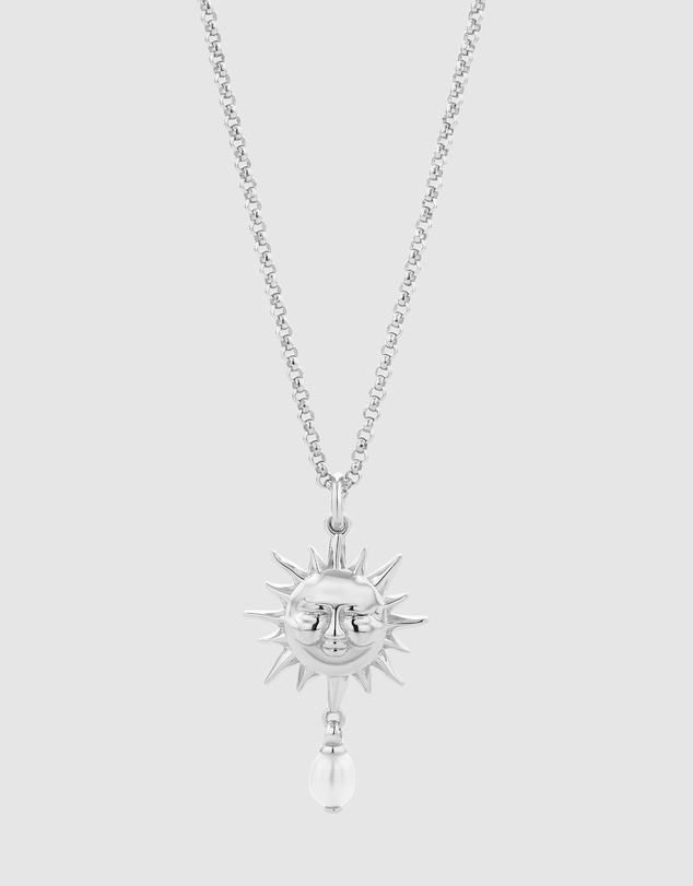 Karen Walker - Sun Necklace with 1 x 5mm Teardrop Freshwater Pearl