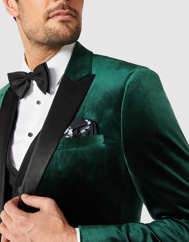 Politix - Slim Fit Satin Peak Lapel Tuxedo Jacket