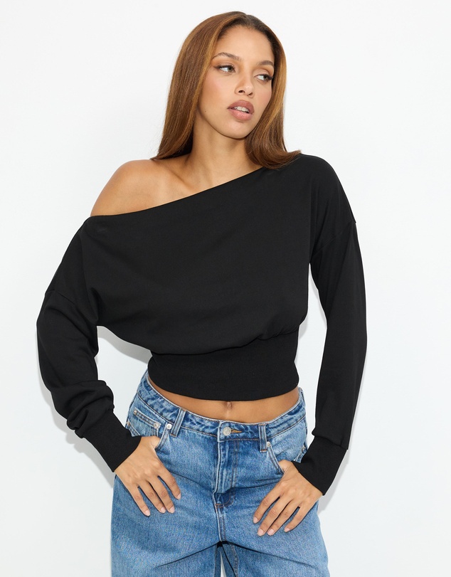 Dazie - Chill Vibes Off Shoulder Jumper