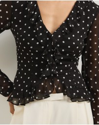 Atmos&Here - Quinn Ruffle Polka Dot Blouse