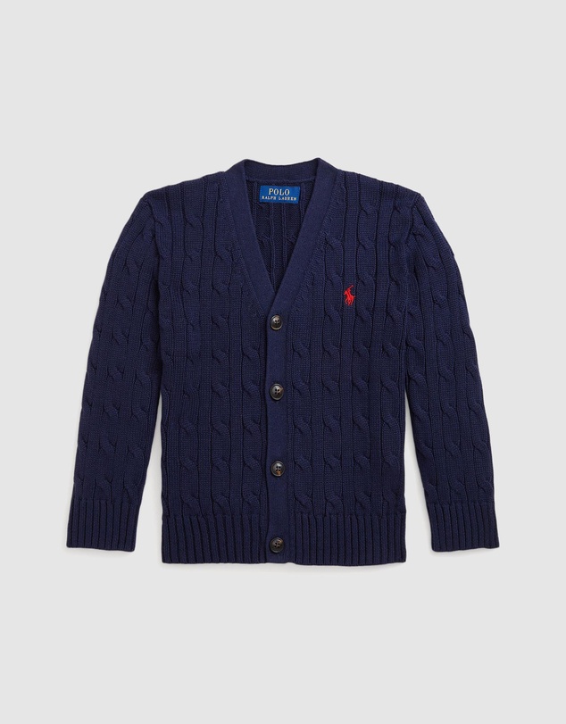 Polo Ralph Lauren - Cable-Knit Cotton V-Neck Cardigan - ICONIC EXCLUSIVE - Babies-Kids