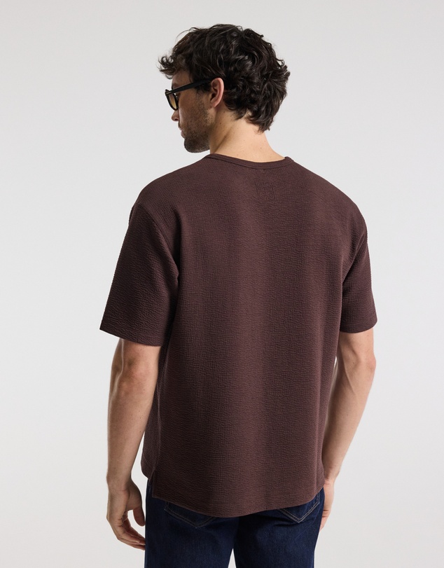 Calibre - Loose Fit Crinkle T-shirt Bourbon