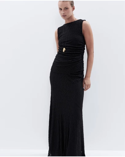 UNISON - Sleeveless Lace Ruched Top