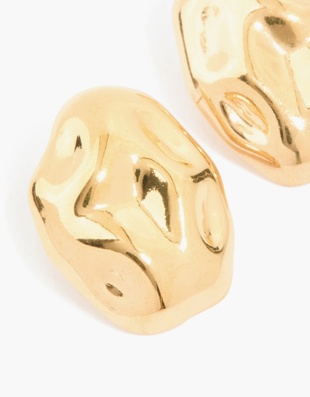 Lovisa - Waterproof Gold Plated Stainless Steel Pebble Stud Earrings