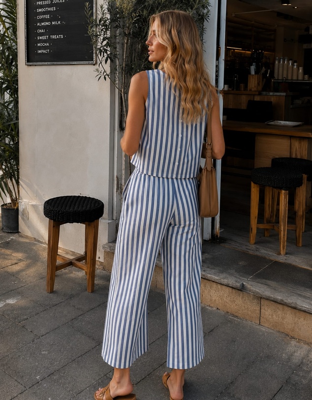 Esther & Co - Lizo Top - Blue Stripe