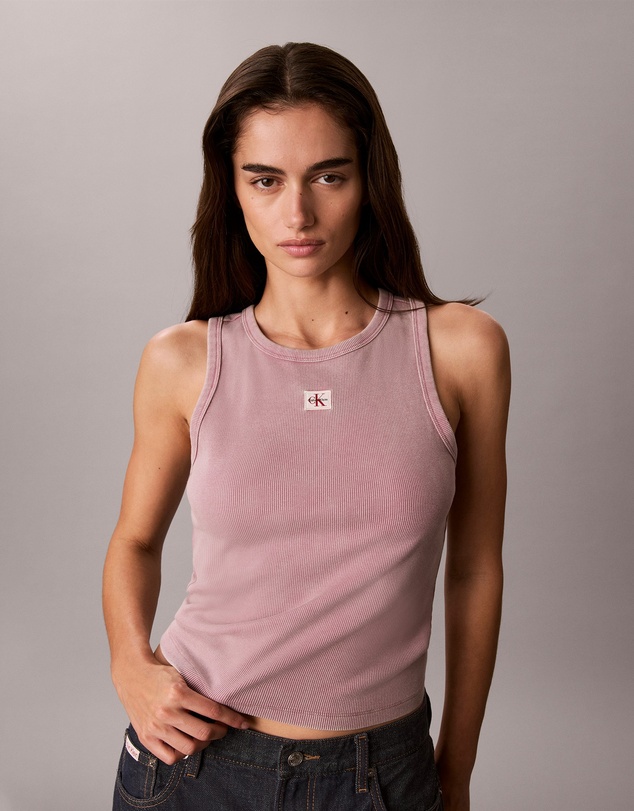 Calvin Klein Jeans - Woven Monologo Rib Tank Top