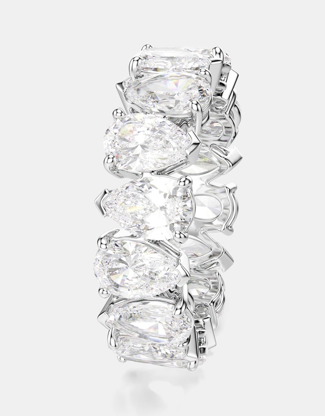 Swarovski - Matrix Vittore Ring, Pear Cut, White, Silver-Tone Finish