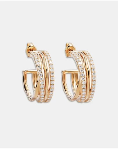 By Charlotte - Entwined Hearts Large Hoops