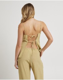 Subtitled - Indra Crinkle Tie Back Top