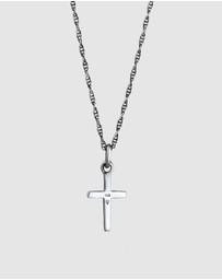 Kuzzoi - ICONIC EXCLUSIVE - Cross Pendant Necklace in Oxidised 925 Sterling Silver