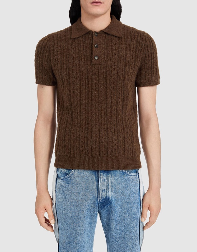 MM6 Maison Margiela - Cable 7G Knit Polo Shirt