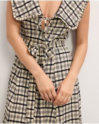 The Fated - Adela Check Collared Maxi Dress