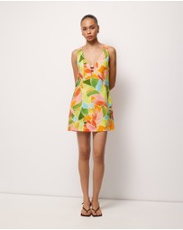 AERE - Fiora Linen Resin Trim Shift Dress