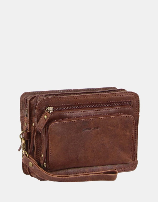 Pierre Cardin - Pierre Cardin Rustic Leather Organiser Bag