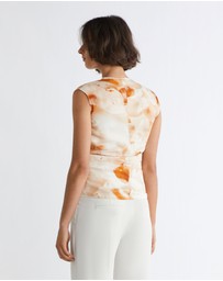 Calvin Klein - Watercolour Satin Gathered Top
