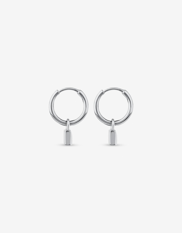 Michael Hill - Signature Lock Hoop Huggie Earrings in Sterling Silver