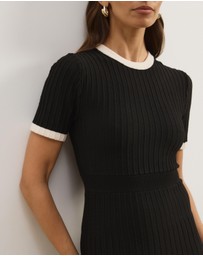 Atmos&Here - Kendra Contrast Knit Midi Dress