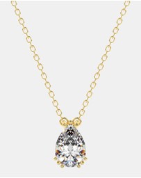 Georgini - Georgini Elegant Essentials 7mm Pear Cut Hidden Halo Pendant Gold