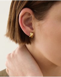 Najo - Bisous Yellow Gold Stud Earrings