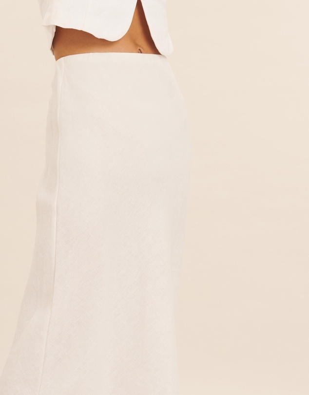 AERE - Linen Bias Cut Midi Skirt