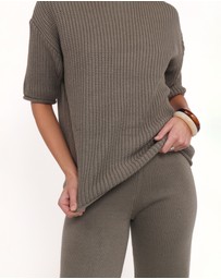 Petal & Pup - Remii Knit Pant Set - Khaki