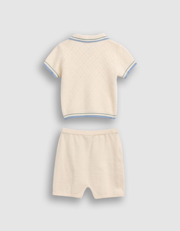 GAP - SS Pointelle Johnny Collar Shorts Set - Babies