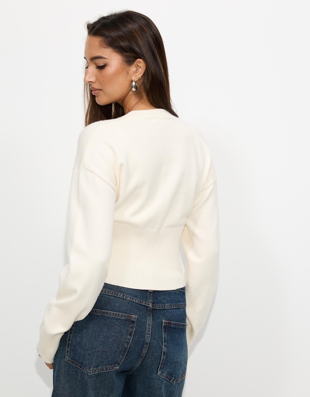 Dazie - Mira Cinched Waist Button Up Cardigan